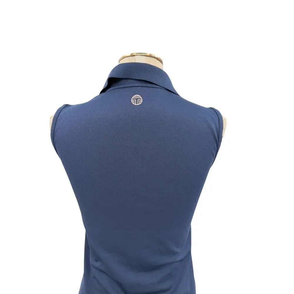 Tory Sport by Tory Burch Sleeveless Golf Polo Shirt Navy Blue Size XS
